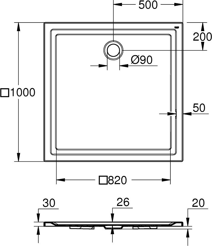 Поддон для душа Grohe Universal Shower Trays 39300000