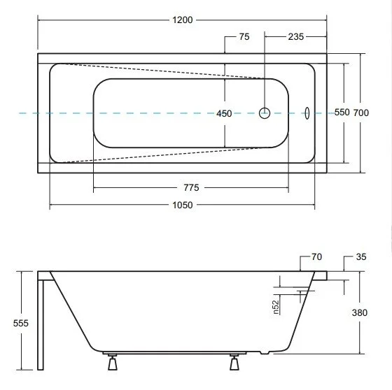 Акриловая ванна Besco Modern WAM-120-MO белый