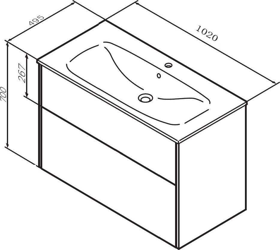 Тумба под раковину AM.PM Spirit 2.1 100 см M71AFXX1002WG, белый