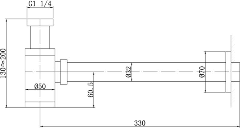 Сифон для раковины Abber AF0030G, золото матовое