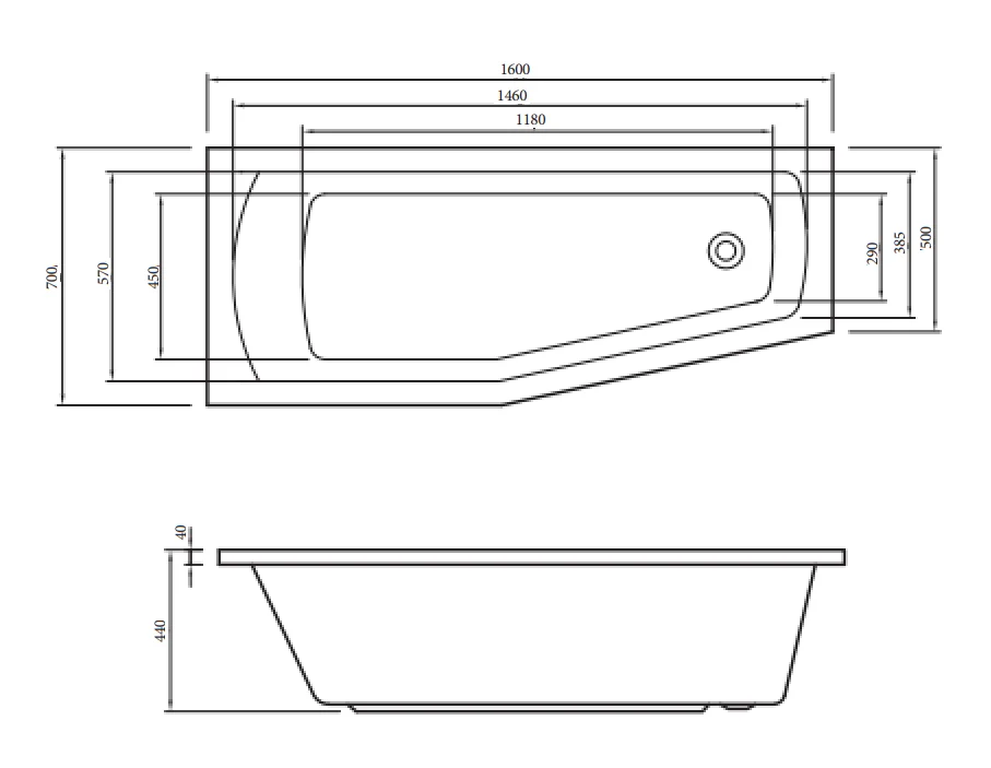 Акриловая ванна C-Bath Nika CBA00401L белый