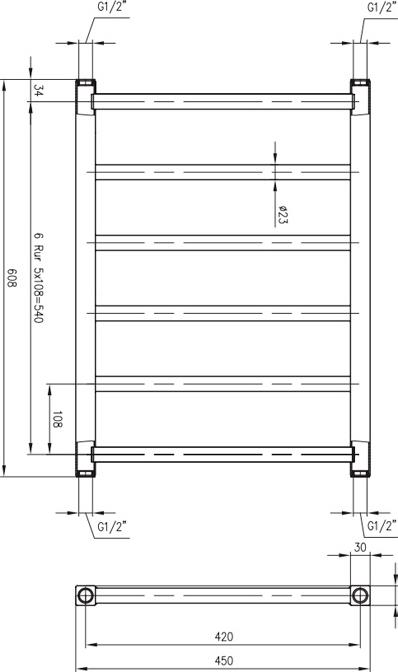 Полотенцесушитель водяной Zehnder Stalox STX-060-045 белый