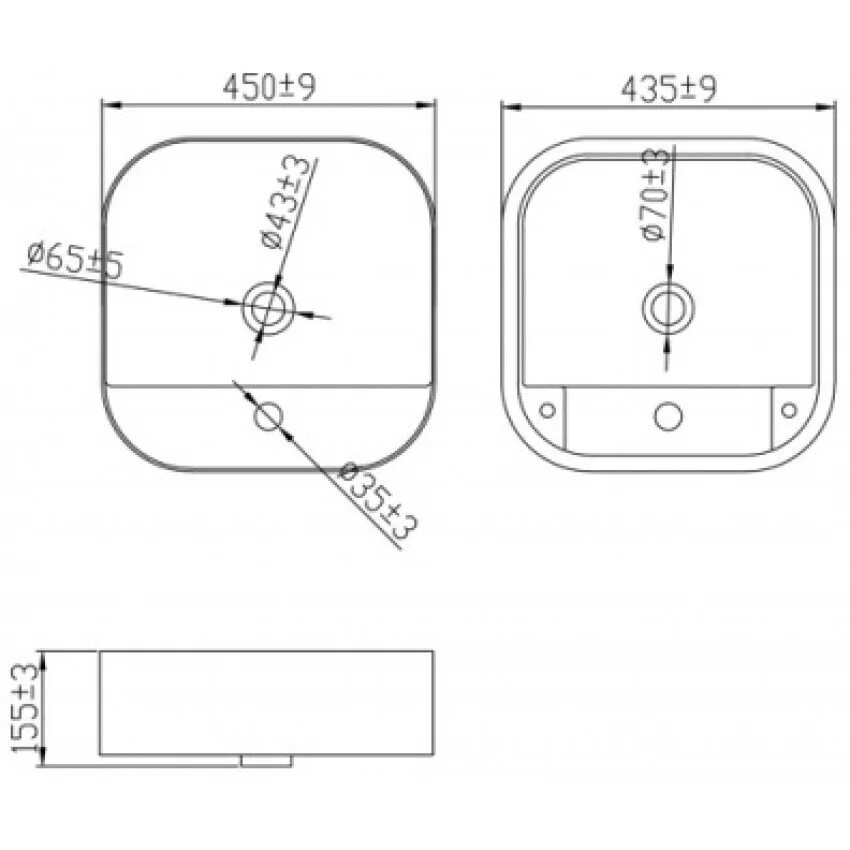 Раковина накладная Bravat Source C22286W-1-ENG белый