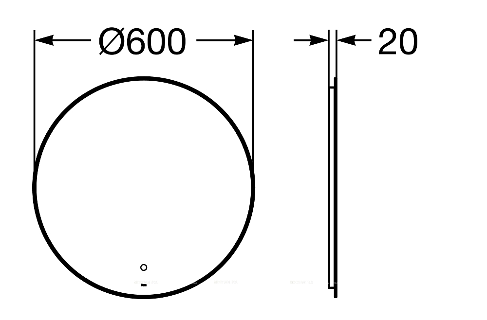 Зеркало Roca Luna 60 см ZRU9307557