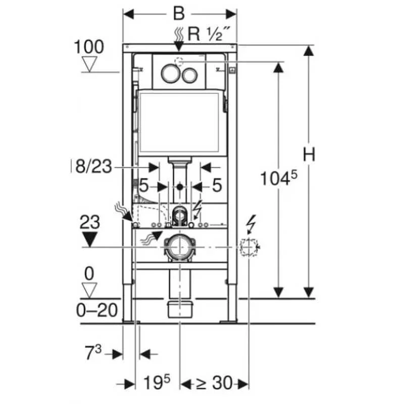 Инсталляция Geberit с безободковым унитазом BelBagno Alpina 458.134.21.2/BB10100CHR BB10100CHR, белый