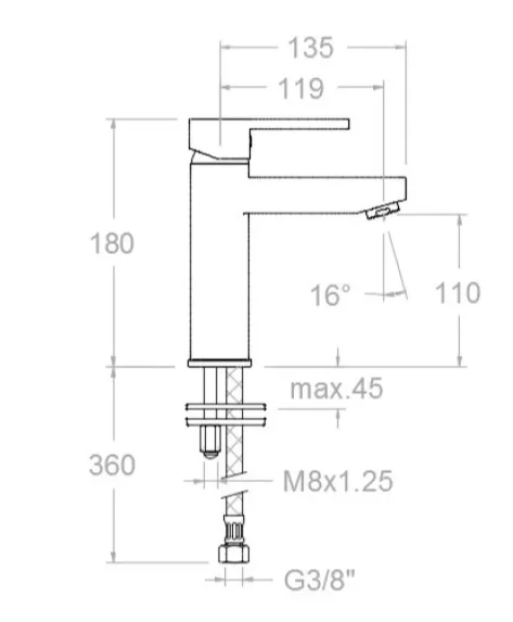 Смеситель для душа Ramon Soler Drako 3304/965402RP230/336801WC хром