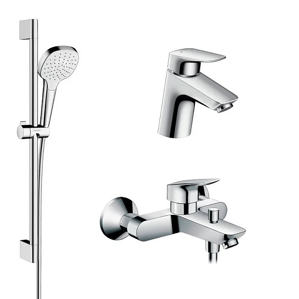 Душевой комплект Hansgrohe Logis, хром, со штангой