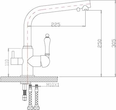 Смеситель Zorg Clean Water ZR 313 YF-33 чёрный металл для кухонной мойки