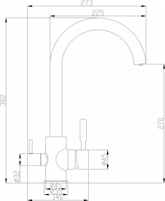 Смеситель для кухни Zorg Steel Hammer SH 713 BLACK BR, чёрный / бронза