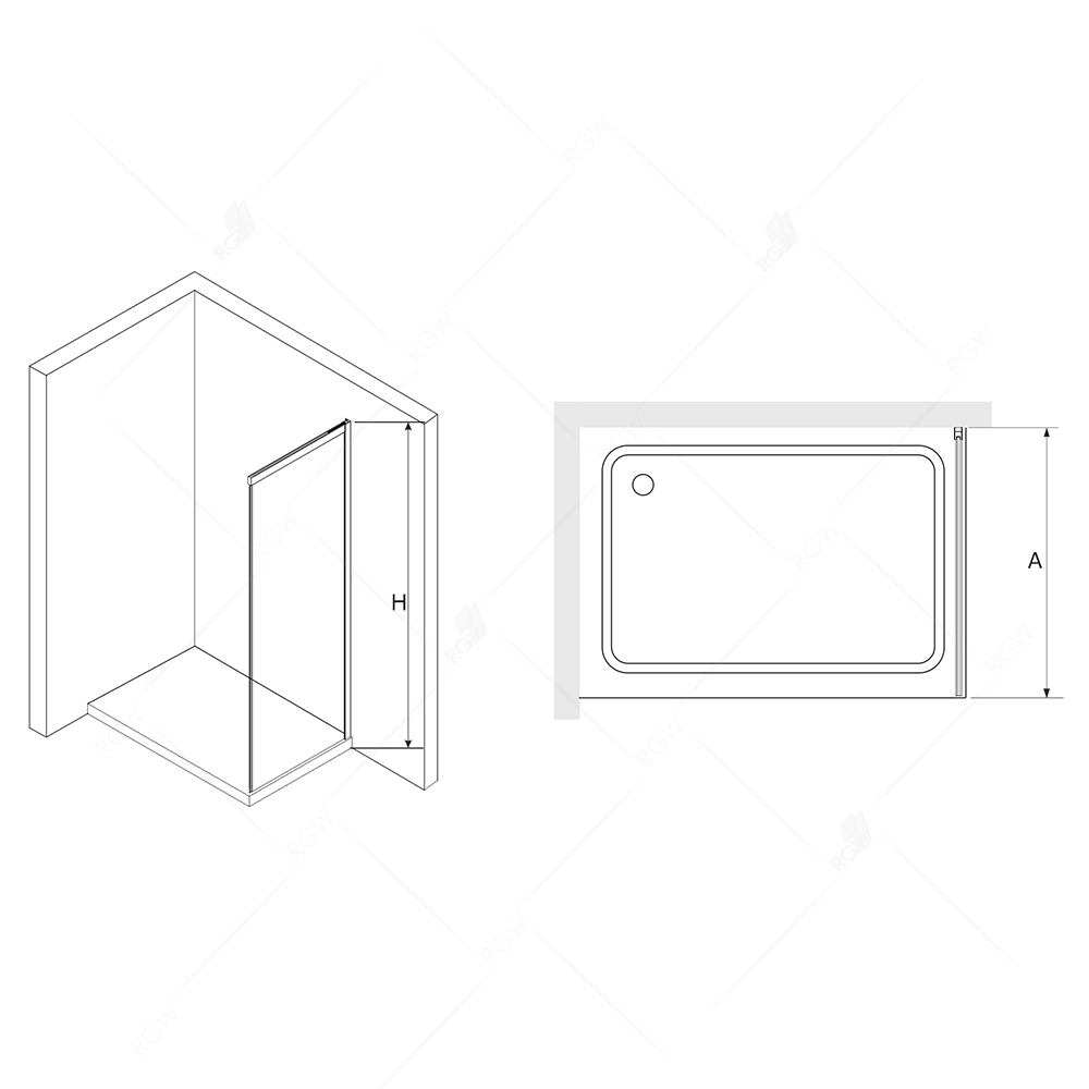 Душевая перегородка 100x195 см RGW 34222210-14