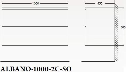 Тумба для комплекта BelBagno ALBANO-1000-2C-SO-BL bianco lucido