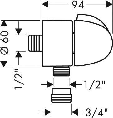 Шланговое соединение Hansgrohe Fixfit Stop 27452000