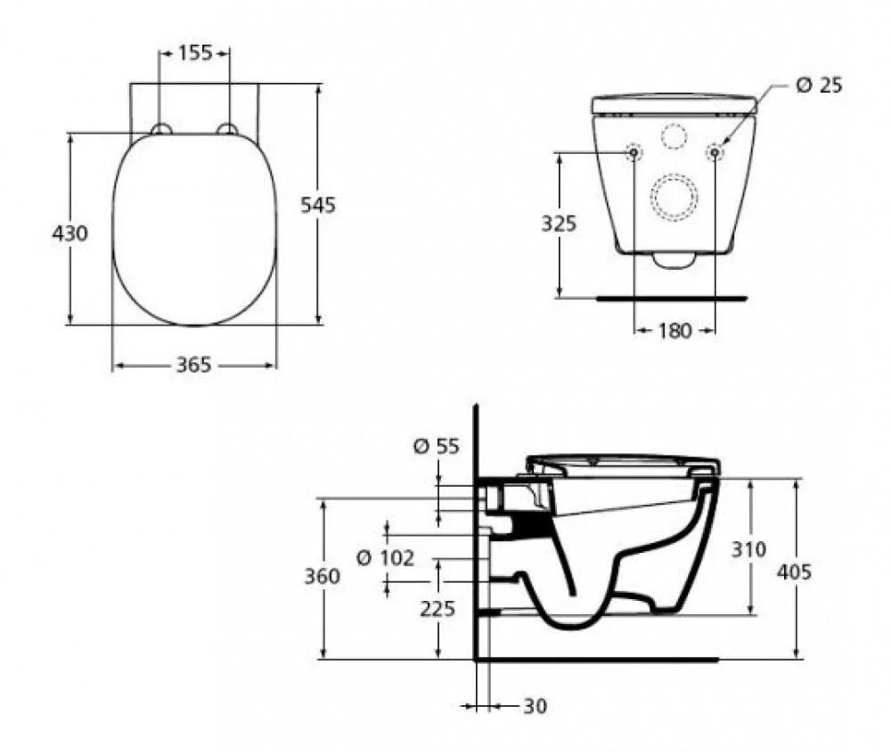 Подвесной унитаз Ideal Standard Connect W941102, крышка микролифт