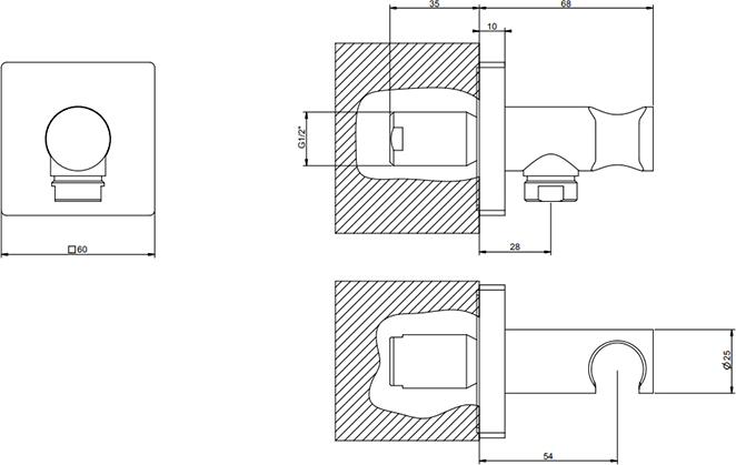 Шланговое подсоединение Gessi Rilievo 59161#031, хром