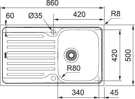 Кухонная мойка 86 см Franke Antea AZG 611-86 35" 114.0489.275 графит