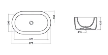 Раковина накладная Ceramica Ala Wave WAVWB670TOP белый