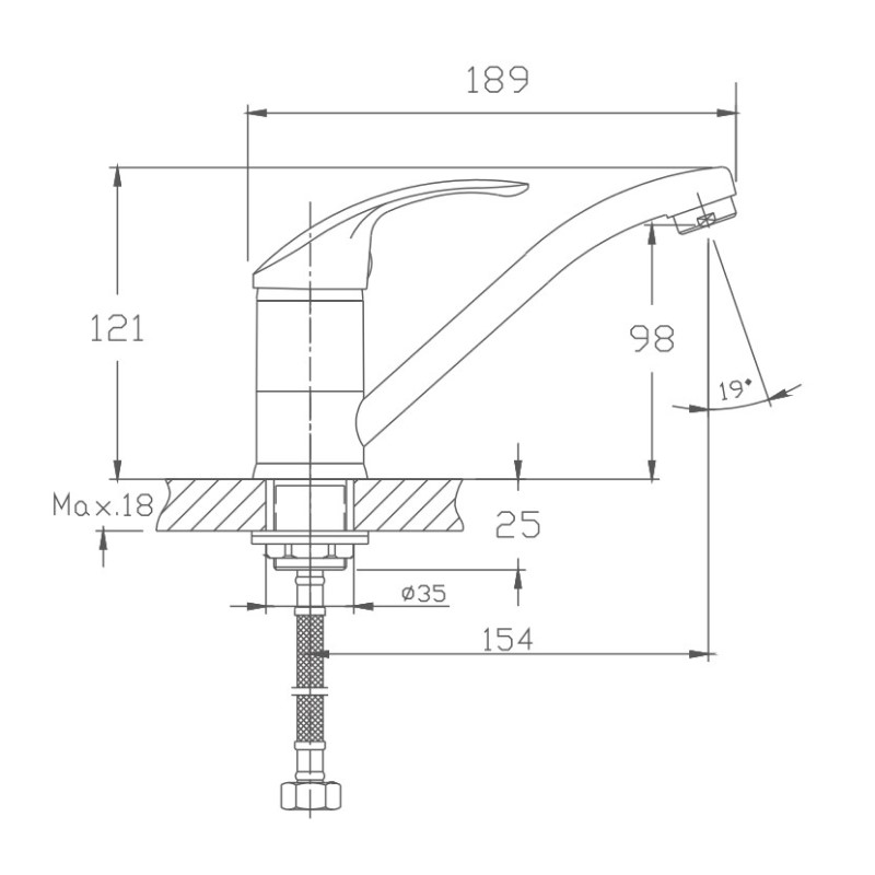 Смеситель для кухни Haiba HB4536-2 хром