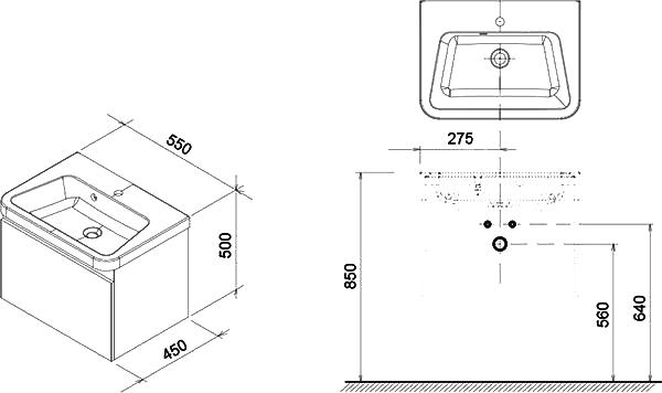 Мебель для ванной Ravak SD 10° 55 тёмный орех