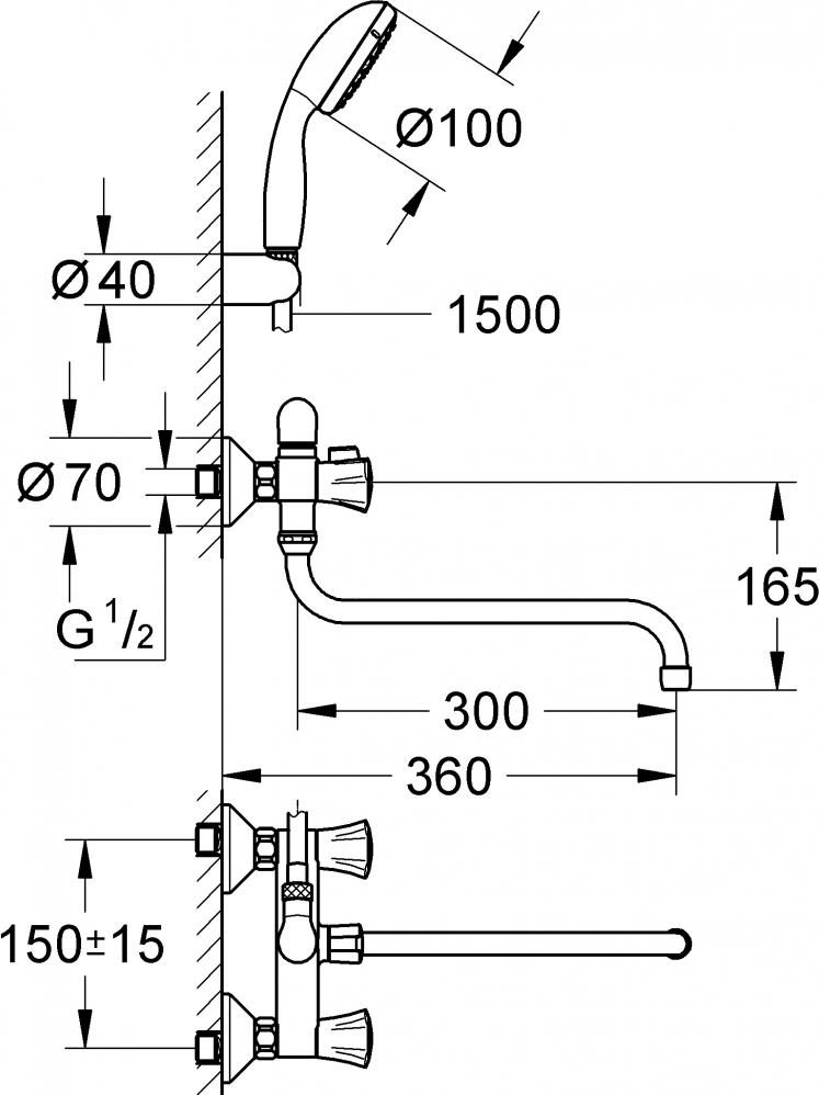 Смеситель Grohe Costa L 2679010A универсальный