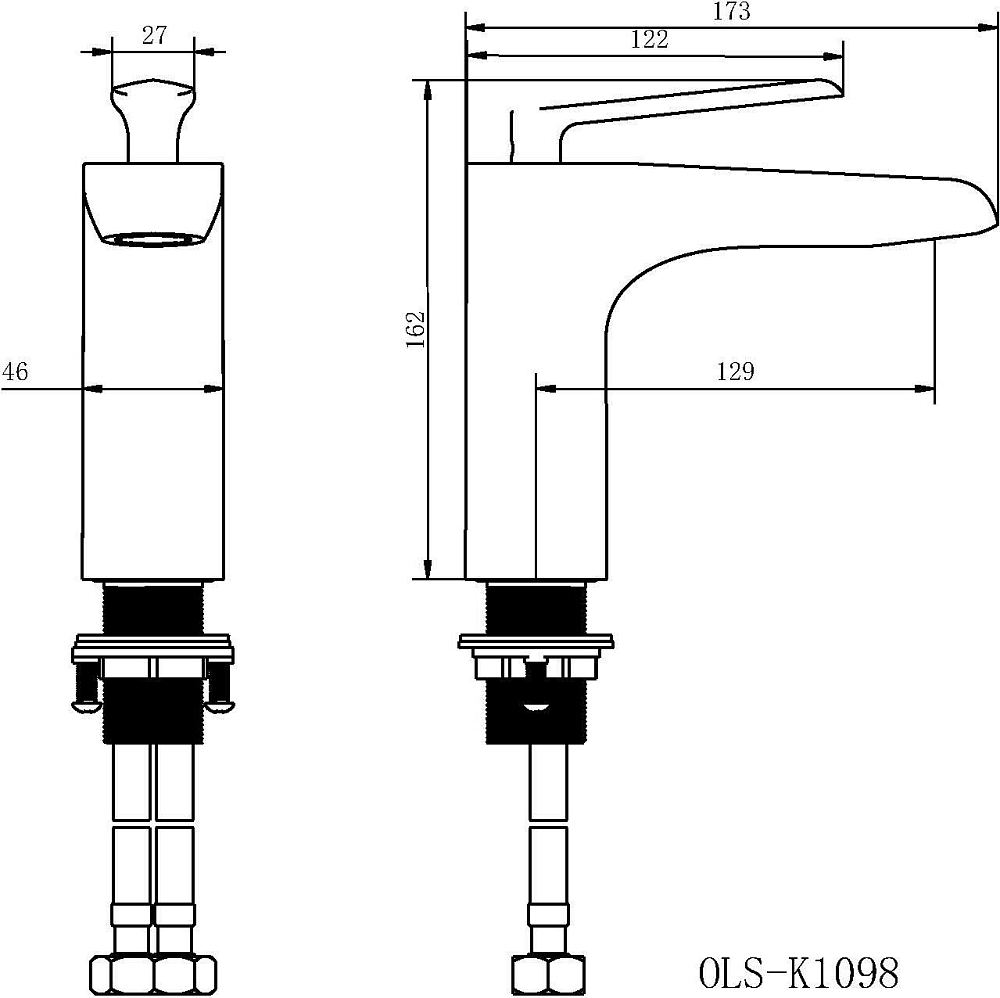 Смеситель для раковины Orans OLS-K1098, чёрный