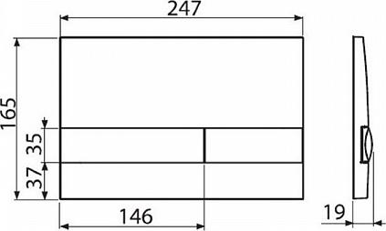 Кнопка смыва AlcaPlast M1728-5 чёрная/золотая