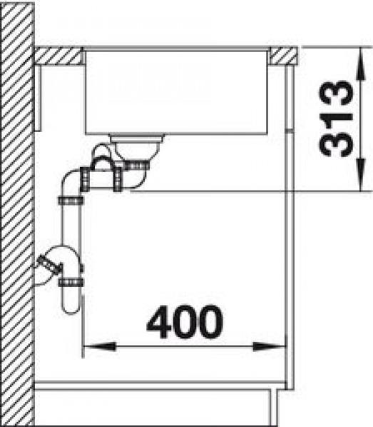 Кухонная мойка Blanco Subline 340/160-F 523569 тёмная скала