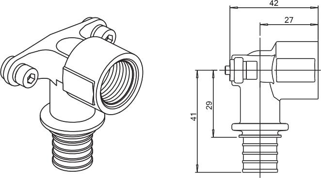 Водорозетка Rehau Rautitan RX 16-1/2 короткая