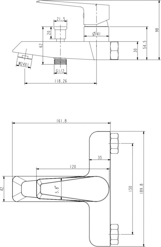 Смеситель для ванны Omnires Astoria AS5630CR, хром