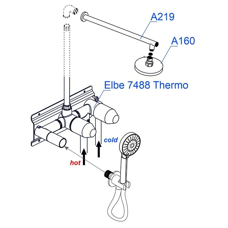 Душевая система WasserKRAFT серия A A16160 Thermo черный