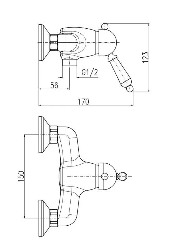 Смеситель для душа Rav-Slezak Labe L581.5Z золото