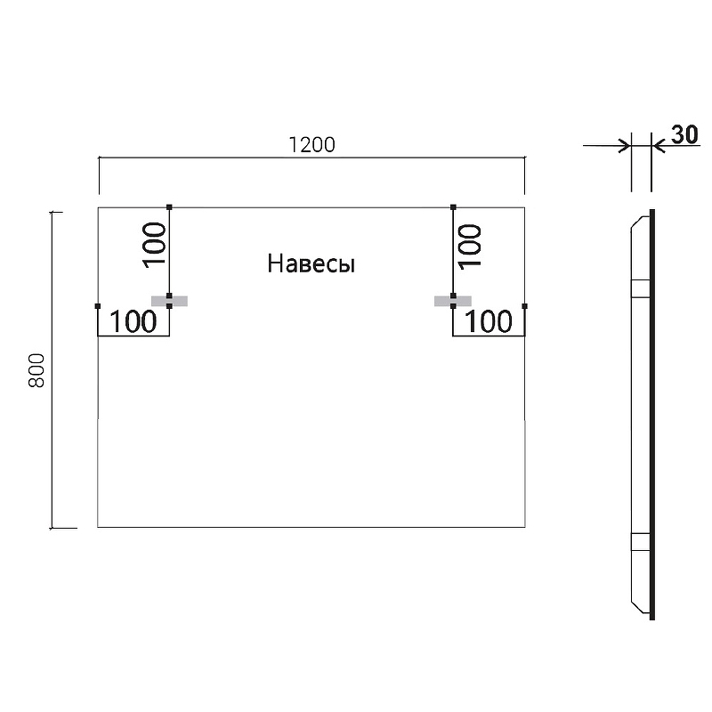 Зеркало Vincea VLM-3VN120B 120 см с подсветкой и сенсорным выключателем, черный