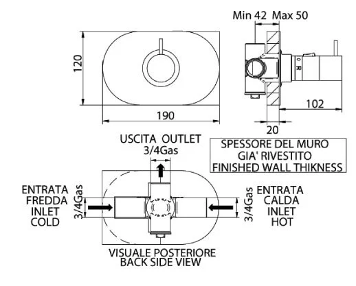 Смеситель для душа Bandini Clock 82492006COPO хром