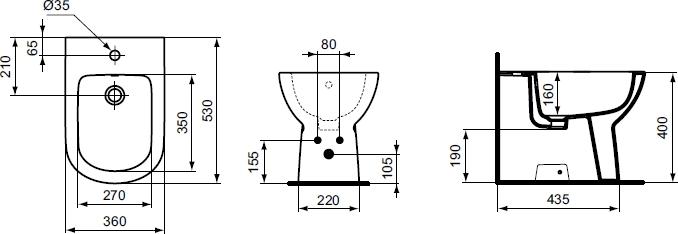 Напольное биде Ideal Standard Tempo T510101