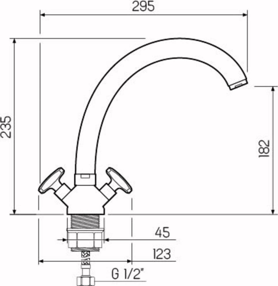 Смеситель для кухни РМС SL117-273F, хром