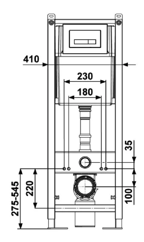 Инсталляция Berges Atom Line 040340 410 для подвесного унитаза, кнопка Soft Touch черная