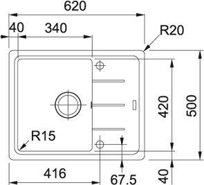 Кухонная мойка 62 см Franke Basis BFG 611C 3,5" 114.0280.850, белый