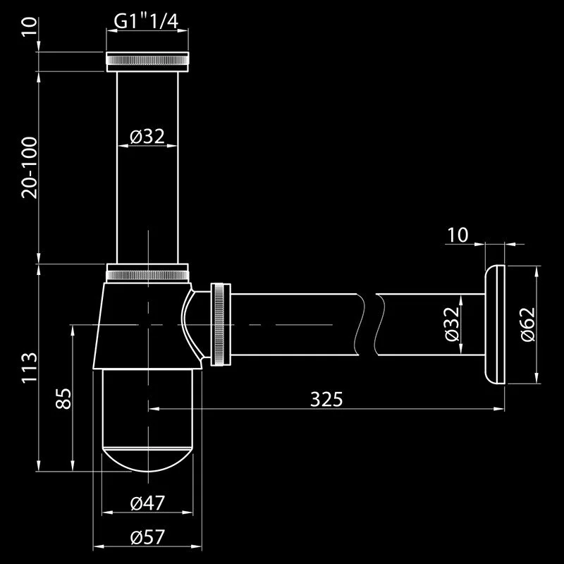 Сифон для раковины Elghansa Waste Systems WBT-501 хром