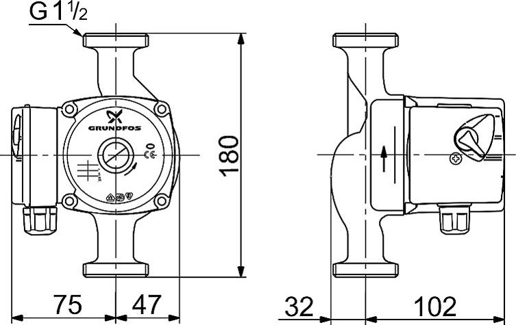 Циркуляционный насос Grundfos UPS 25-40 180