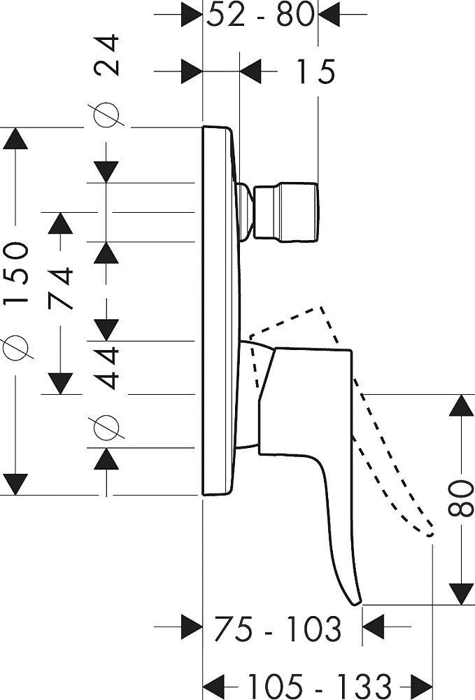 Смеситель для душа Hansgrohe Metris 31493000, хром