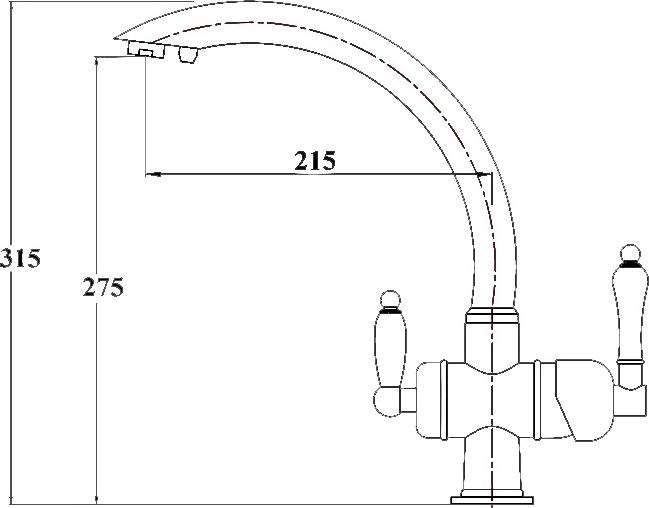 Смеситель Zorg Clean Water ZR 327 YF antique для кухонной мойки