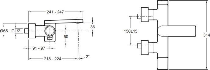 Смеситель для ванны Jacob Delafon Composed E73095-TT