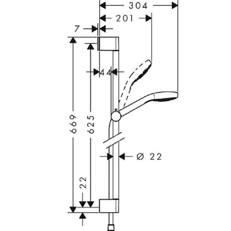 Душевой комплект Hansgrohe, хром, 71400000/71070000/26564400