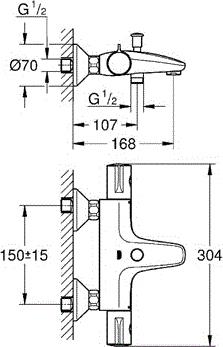 Комплект для ванной Grohe Grohtherm 800 124422