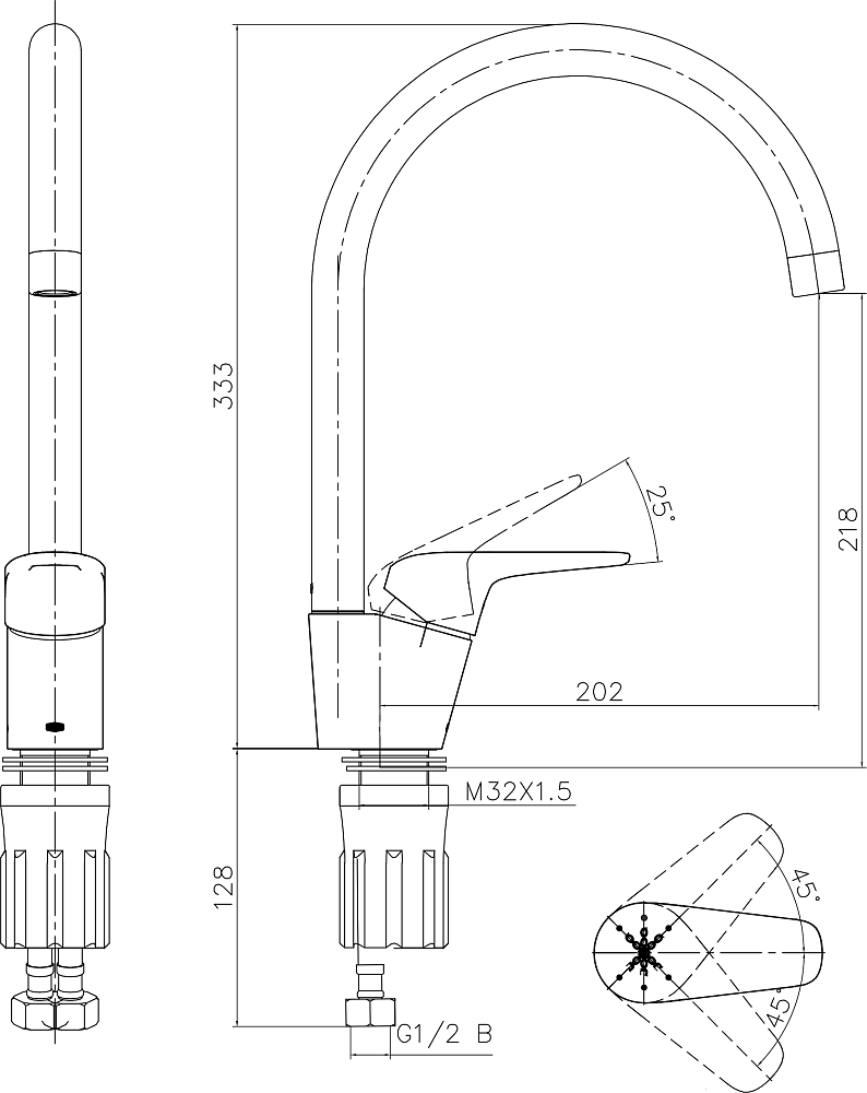 Комплект Мойка кухонная Domaci Болонья М-15-001 белая + Смеситель Ливорно