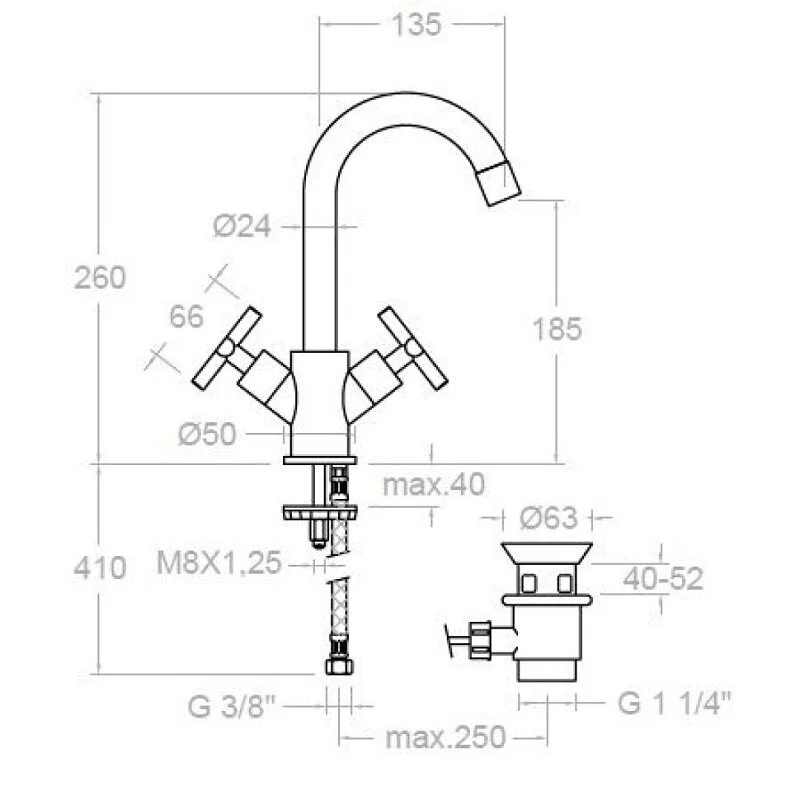 Смеситель для раковины Ramon Soler Rs Cross 6202VA1167 хром