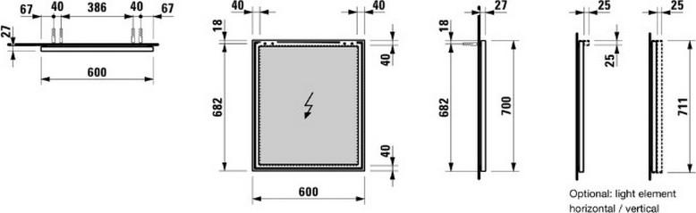 Зеркало LAUFEN FRAME25 4.4740.2.900.144.1