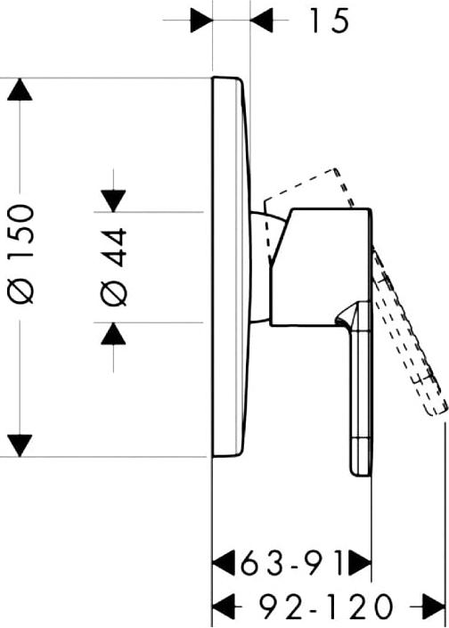 Смеситель для душа Hansgrohe Metropol S 14665880, хром