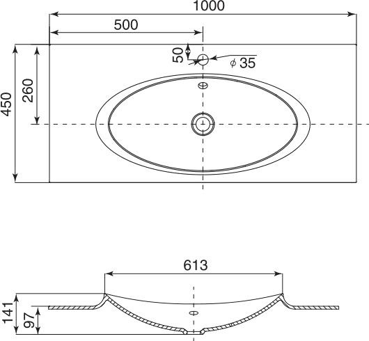 Мебельная раковина 100 см Roca Laks 327207000