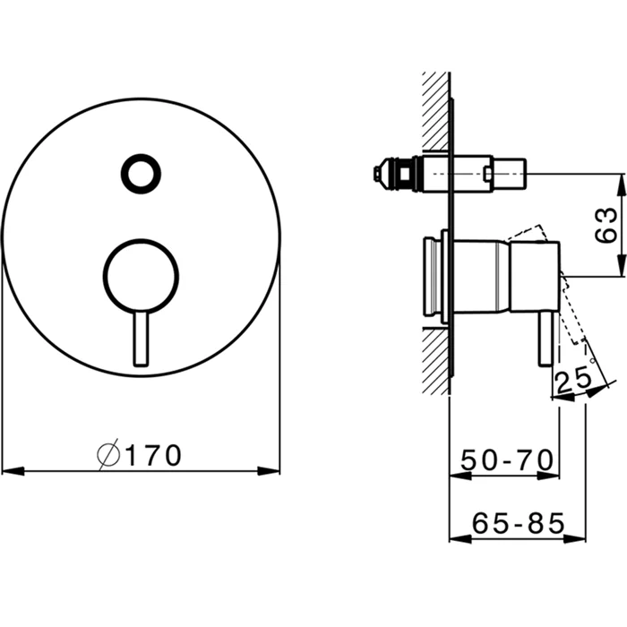 Смеситель для ванны с душем Cisal Less New LN00210040 черный