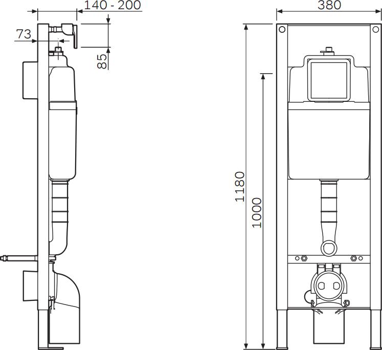 Система инсталляции для унитазов Wisa XS WC Front Basic